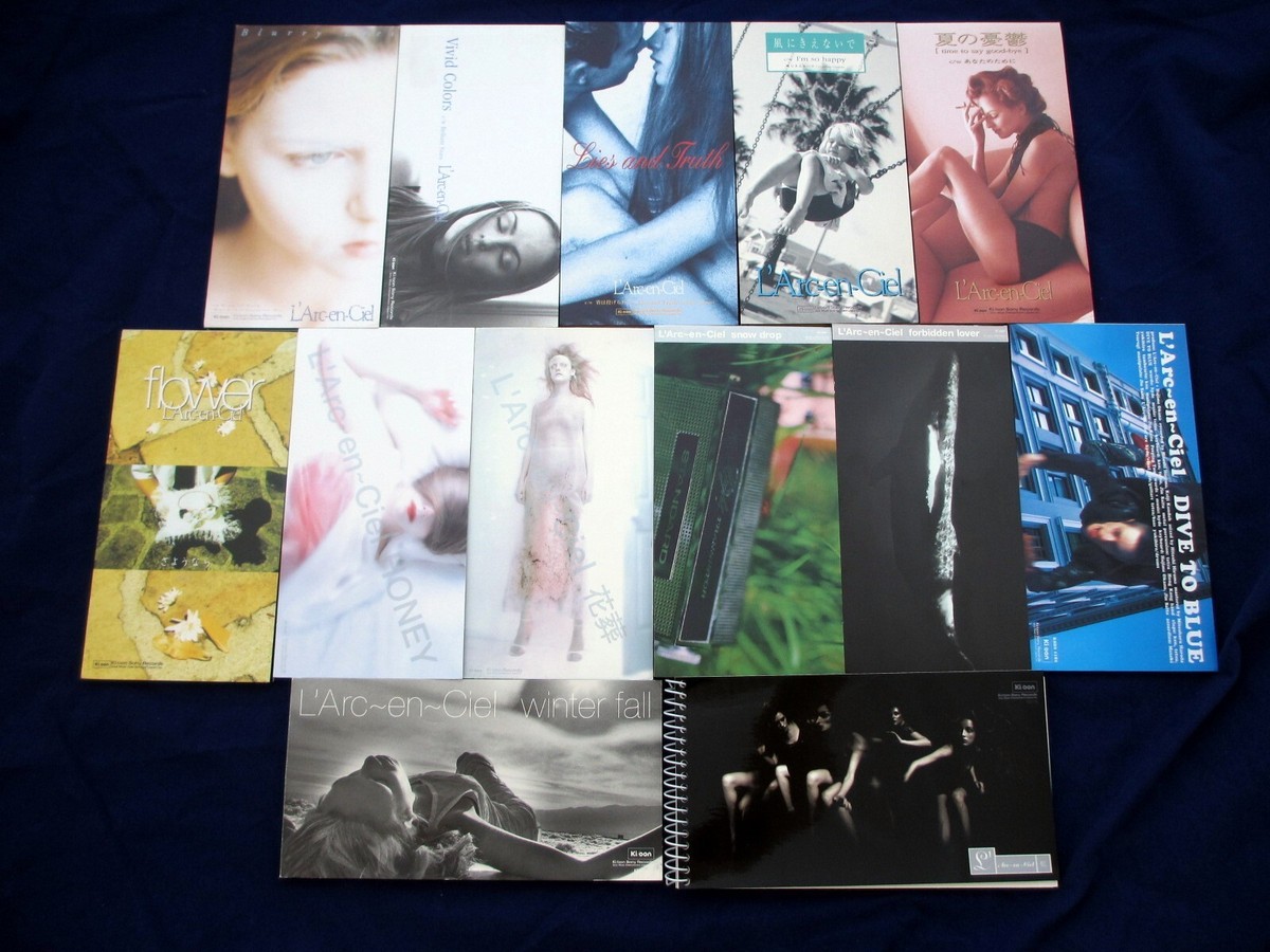 FULL SET x13 L'Arc-en-Ciel 8cm Japan CD Blurry eyes Vivid Colors
