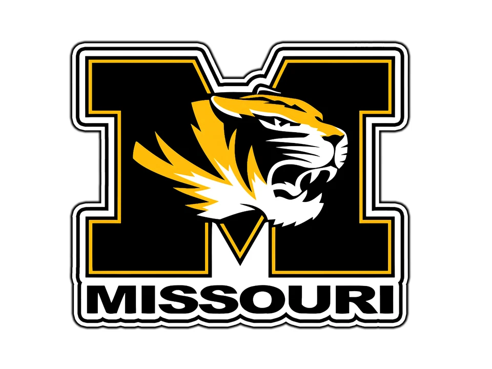 Missouri Tigers Monogram Logo College Sticker Waterproof Vinyl Decal Die-Cut Car