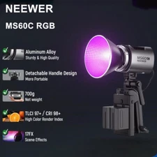 Neewer MS60C RGBWW 65W Outdoor Hand Led Video COB Light 2700K-6500K APP Control 