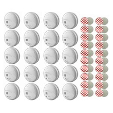 20x HEITECH Rauchmelder 85 dB Inkl. 9V Batterie + 3M Klebepad Set Feuermelder