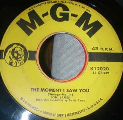 Joni James Where Is That Someone For Me / The Moment I Saw You MGM Records