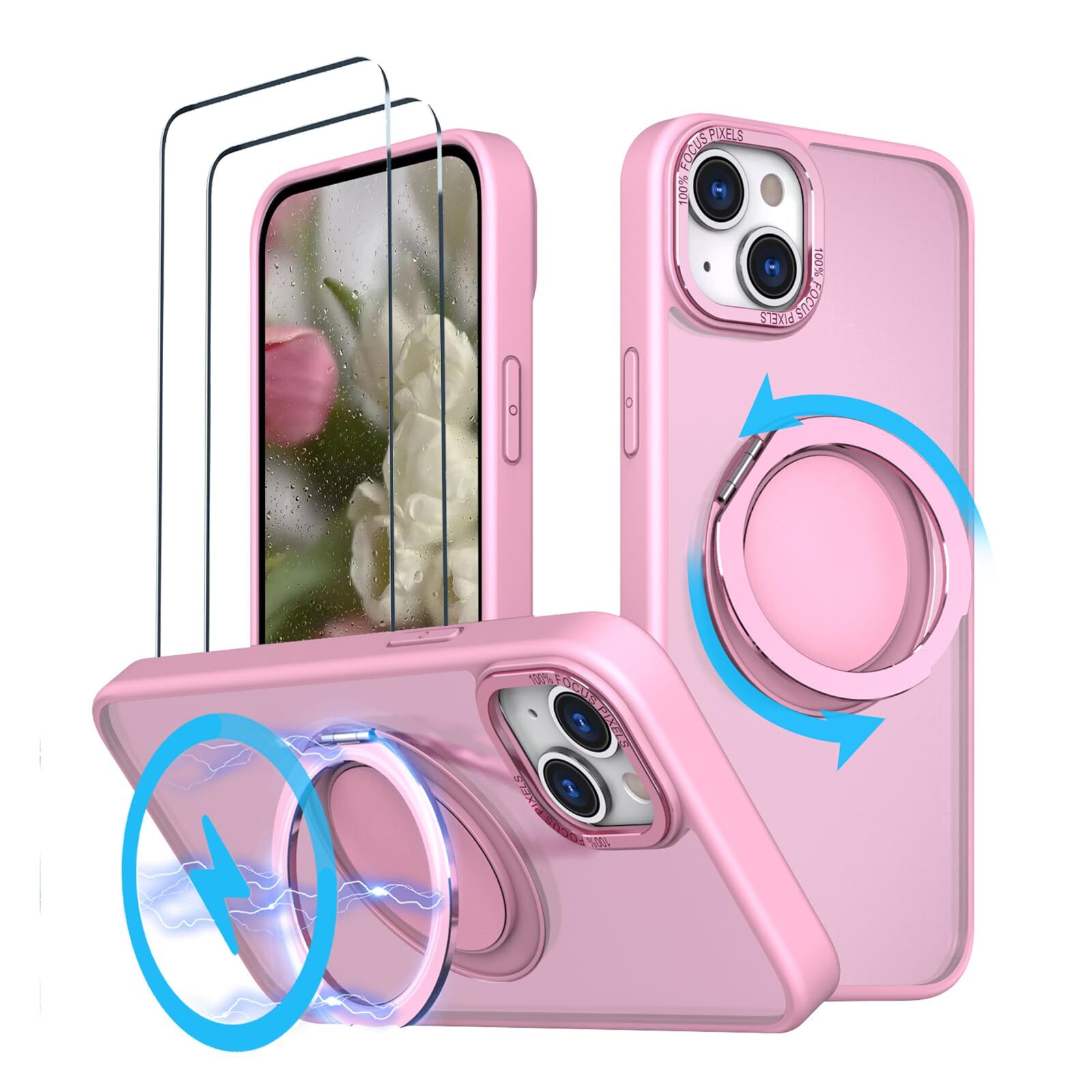 Stand function compatible with Magsafe HCXLYP for iPhone 15 case multi-func 383-image