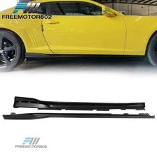 For 16-24 Chevy Camaro Rocker Style 4PCS Side Skirts Extension Matte Black - PP