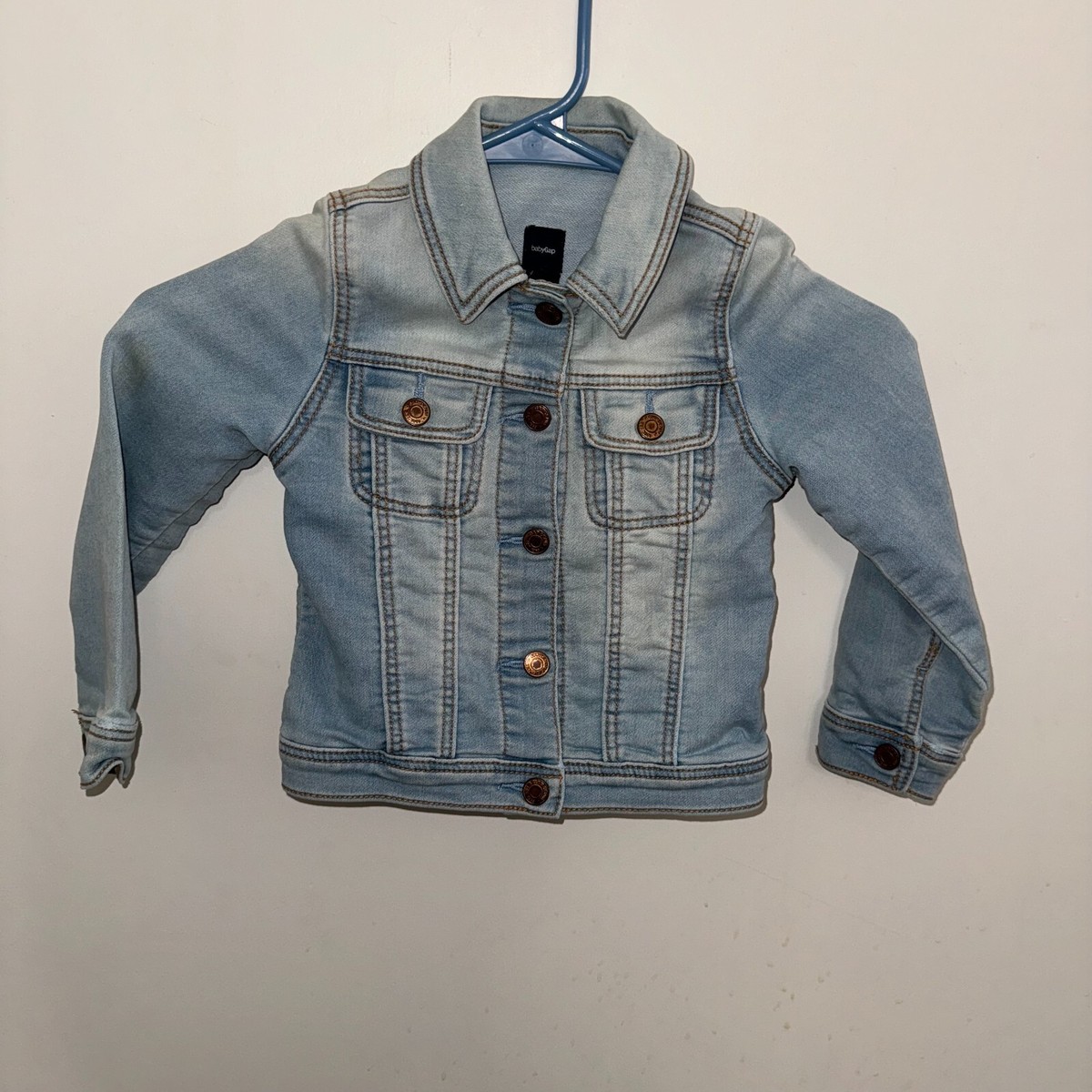 Baby Gap Toddler Baby Jean Jacket Denim Blue Stretch Snap Front