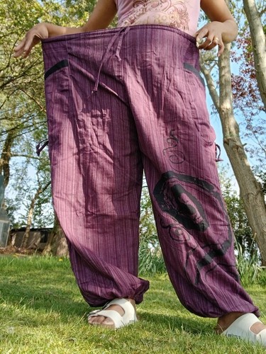 Purple Baggy Harem Pants Boho Hippie Yoga Ali Baba Palazzo Trousers Mens Womens - Picture 12 of 13