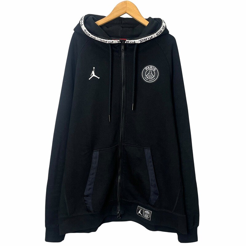 Nike Paris Saint-Germain Zip Up Hoodie Xl Black Bq8346-010 Men'S