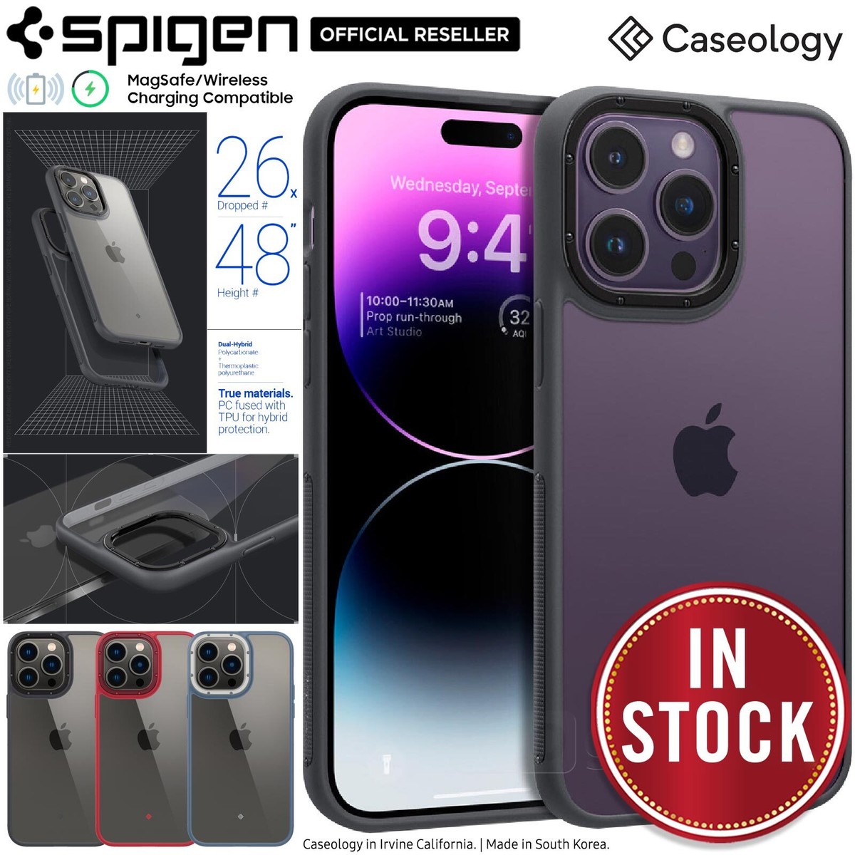 For iPhone 14/ Pro/ Max/ Plus Case SPIGEN Caseology Skyfall Bumper Clear  Cover