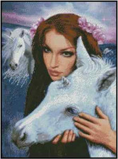 Girl with Unicorns Counted Cross Stitch Chart No.36-107 