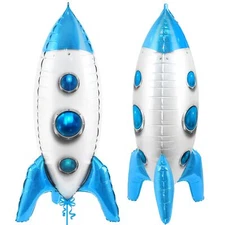 KatchOn Huge Blue Rocket Balloons for Kids - 33 Inch Pack of 1 | Spaceship Ba...