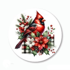 Stunning Red Cardinal Christmas Favors Scrapbook Stickers Envelope Seals Labels