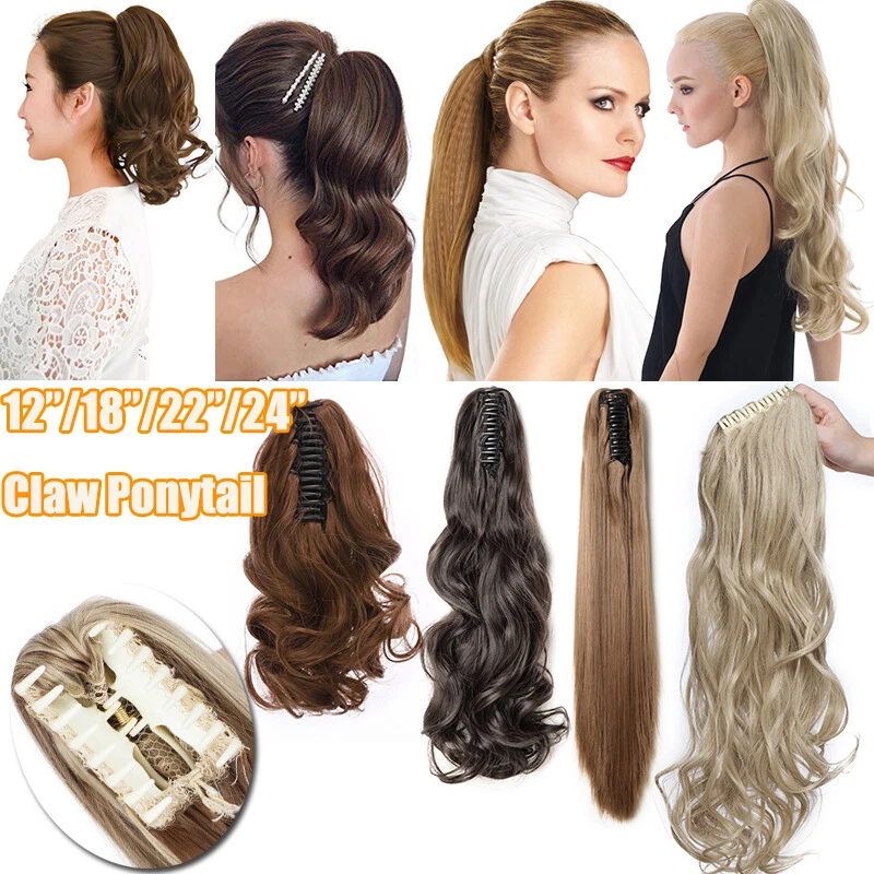 Klammer on Haarteil Zopf Pferdeschwanz Haarverlängerung Echt Braun Mis Extension - Bild 2 von 4