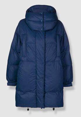 $1295 Bacon Women's Blue Zip Fastening Hooded Padded Puffer Coat Jacket Size M