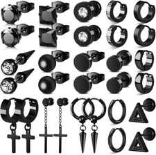 Aretes De Iman Para Hombre Set De Pendientes Hipoalergénico Acero Inoxidable NEW