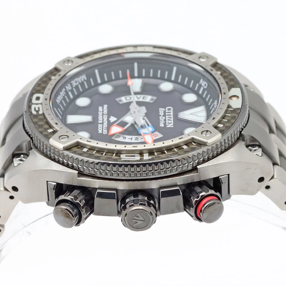 CITIZEN PROMASTER MARINE 200m PMD56-2991 Eco-drive radio clock Mens F0429