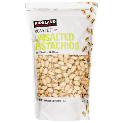 Kirkland Signature InShell Pistachios Roasted Unsalted 3 Lb Kosher USA FREE SHIP