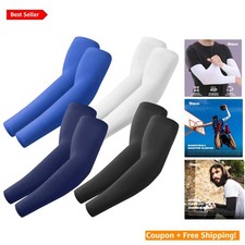 Men/Women Arm Sleeves - 4 Pairs Compression with Sweat-Wicking Cooling Fabric