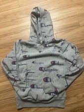 Champion REVERSE WEAVE ALL OVER PRINT Oxford Grey Pullover Men's Hoodie Small S