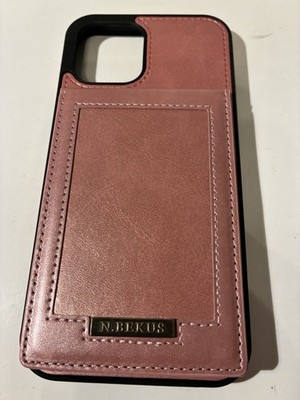 N.Bekus iPhone 12 Pro Max Case. Pink. W/Card& ID Holder. New.