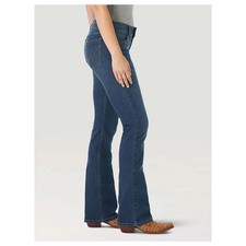 Wrangler 09MWZHK Cowgirl Essential Mid Rise Bootcut Jeans Size 1/2 Western