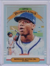 * RONALD ACUNA JR. * 2019 OPTIC DIAMOND KINGS SILVER REFRACTOR HOLO INSERT