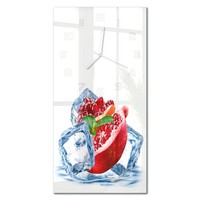 Elegante Glasuhr Glas-Wanduhr Aus Glas Granatapfel Mit Eis WeißE Zeiger 30X60 Cm