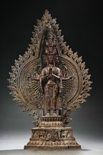 Old China Buddhism Bronze Gilt 1000 Arm Avalokiteshvara of Goddess Buddha Statue