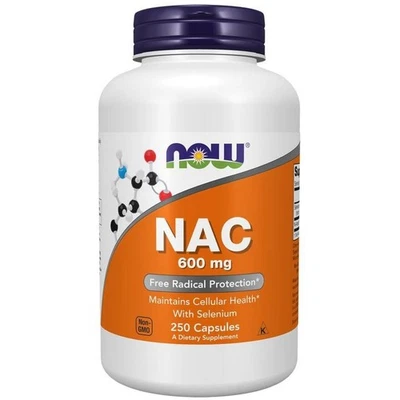 NOW FOODS NOW NAC N-Acetyl Cysteine 600 mg Nahrungsergänzungsmittel - 250 Kapseln