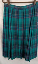 Pendleton 100 Virgin Wool Pleated Plaid Skirt Size Medium 10 READ
