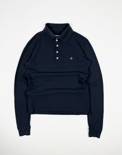 Vivienne Westwood Long Sleeve Polo Men  s Navy Cotton T-shirt