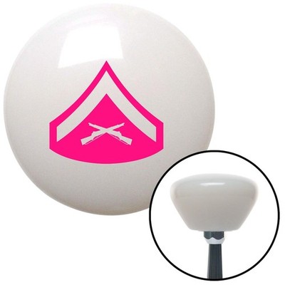 Pink 02 Lance Corporal White Retro Shift Knob w/ M16x1.5 Insert Shifter Auto