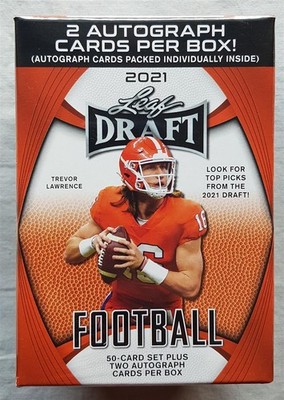 Leaf Draft Football NFL Retail Blaster Box 2021 2 Autographs per Box