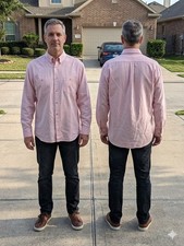 Vintage Par Four Sportswear Pink Oxford Shirt XL 80s Made in USA Button Down Men