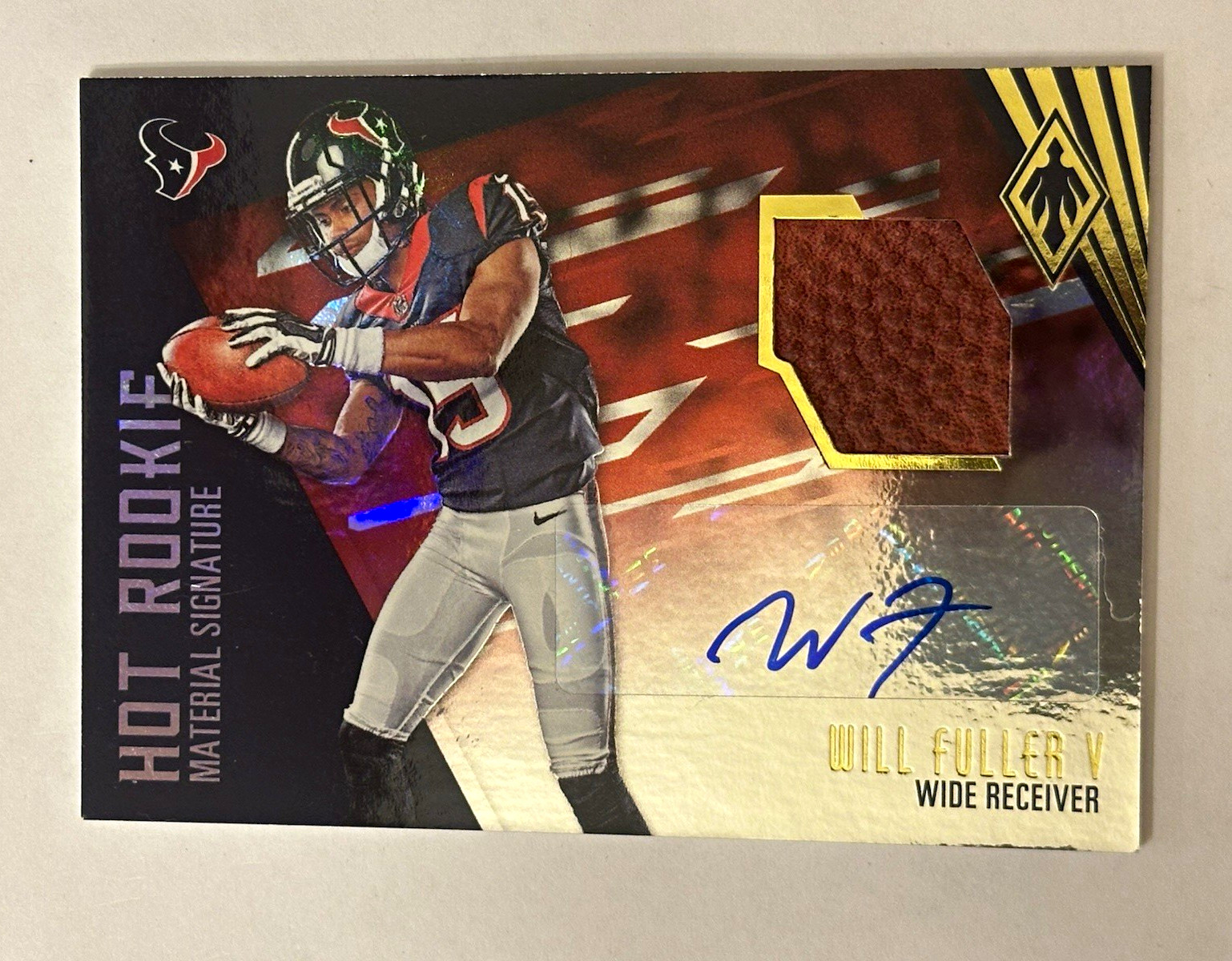 Will Fuller Panini Phoenix Rps Rookie Jumbo Autograph Swatch #WF Base