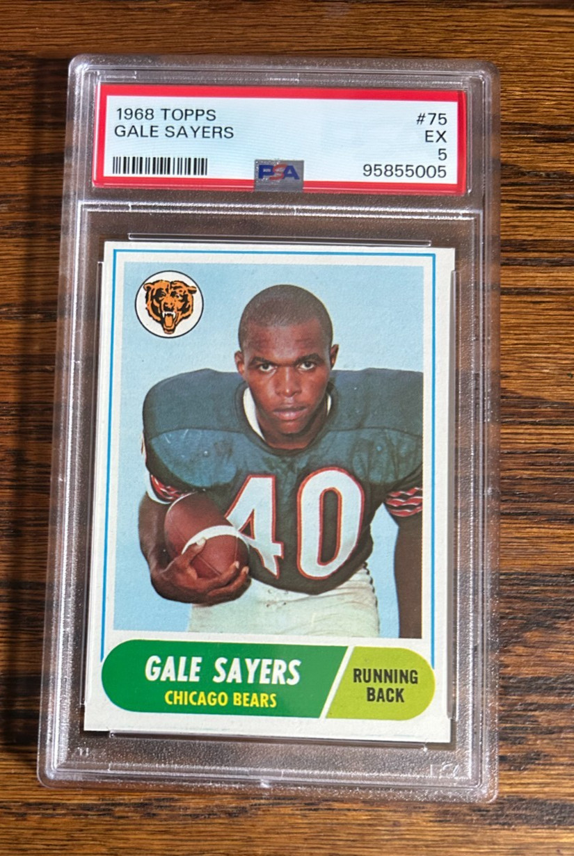 1968 Topps Football #75 GALE SAYERS  PSA EX 5 HOF Chicago Bears
