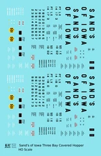 K4 HO Scale Decals Sands of Iowa PS2-CD Covered Hopper Black