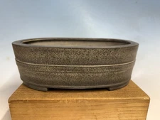Unglazed Bonsai Tree Tokoname Pot Yamaaki Kiln 11 3/4” Stamp  1970 Osaka Expo
