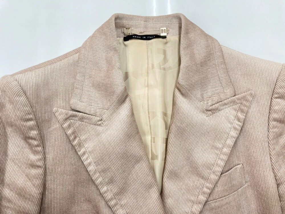 Gucci Tom Ford Periodo 90S 00S Vintage Peak Lapel Tuta Formale 2B Singolo Cordur Sn