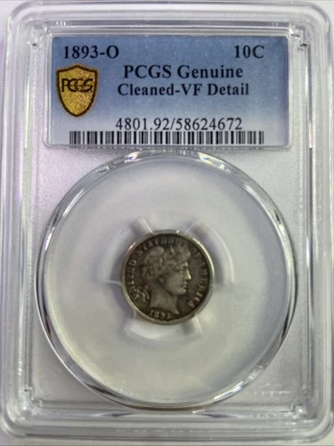 1893-O Barber Dime PCGS VF-Silver Toning!