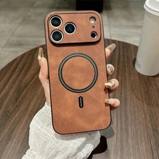 MagSafe Leather Shockproof Case for iPhone 17 16 15 14 13 12 11 Pro Max Cover