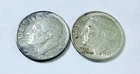 1961 Roosevelt Dimes, 90% Silver Lot Of 2 Circulated Coins Free Shipping #8716
