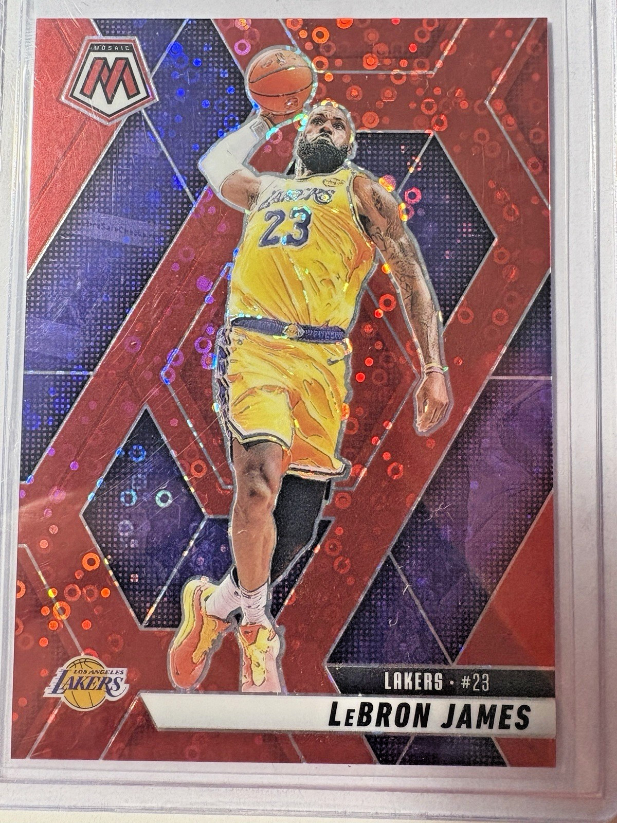 LeBron James 2024-25 Panini Mosaic Mosaic Fast Break Red #180 Lakers /99