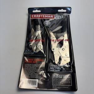 Vintage Craftsman USA 2 Piece Locking Pliers Set 6" Curved Jaw 8" Straight Jaw