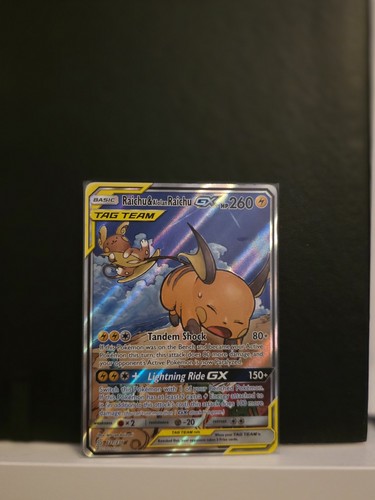 Raichu & Alolan Raichu GX (Alternate Full Art) 221/236 Sm-Unified Minds Holo