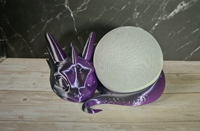 Echo Dot 4 / 5 Drachen Ablage / Farbe Schwarz - Lila / Ständer / 3d Druck