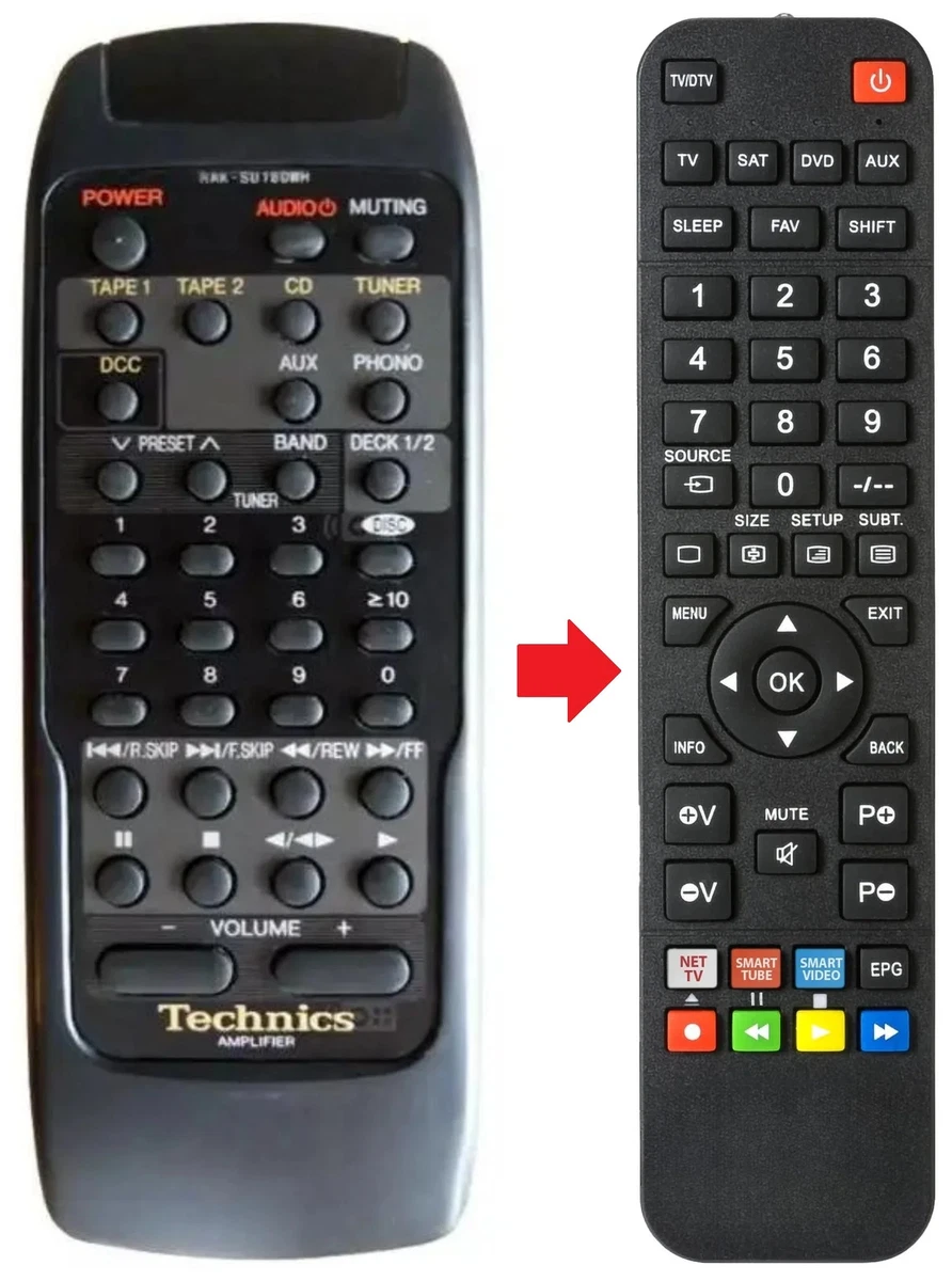 Mando a distancia adecuado para TECHNICS RAK-SU180WH