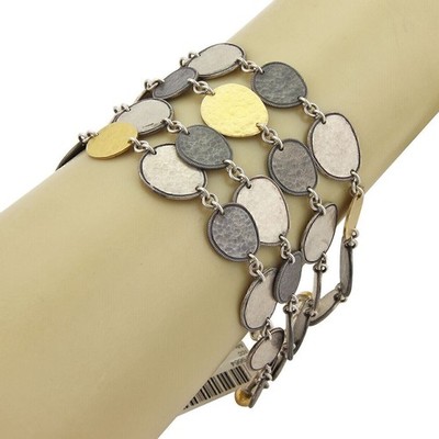 Gurhan Contour Sterling Silver & 24k Gold Multi-Strand Bracelet