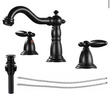 Double handle 8 in. Widespread Bathroom Faucet In Matte Black