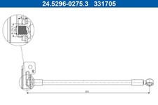 BREMSSCHLAUCH FÜR HYUNDAI I30 (GD), HYUNDAI I30 KOMBI (GD) - ATE 24.5296-0275.3