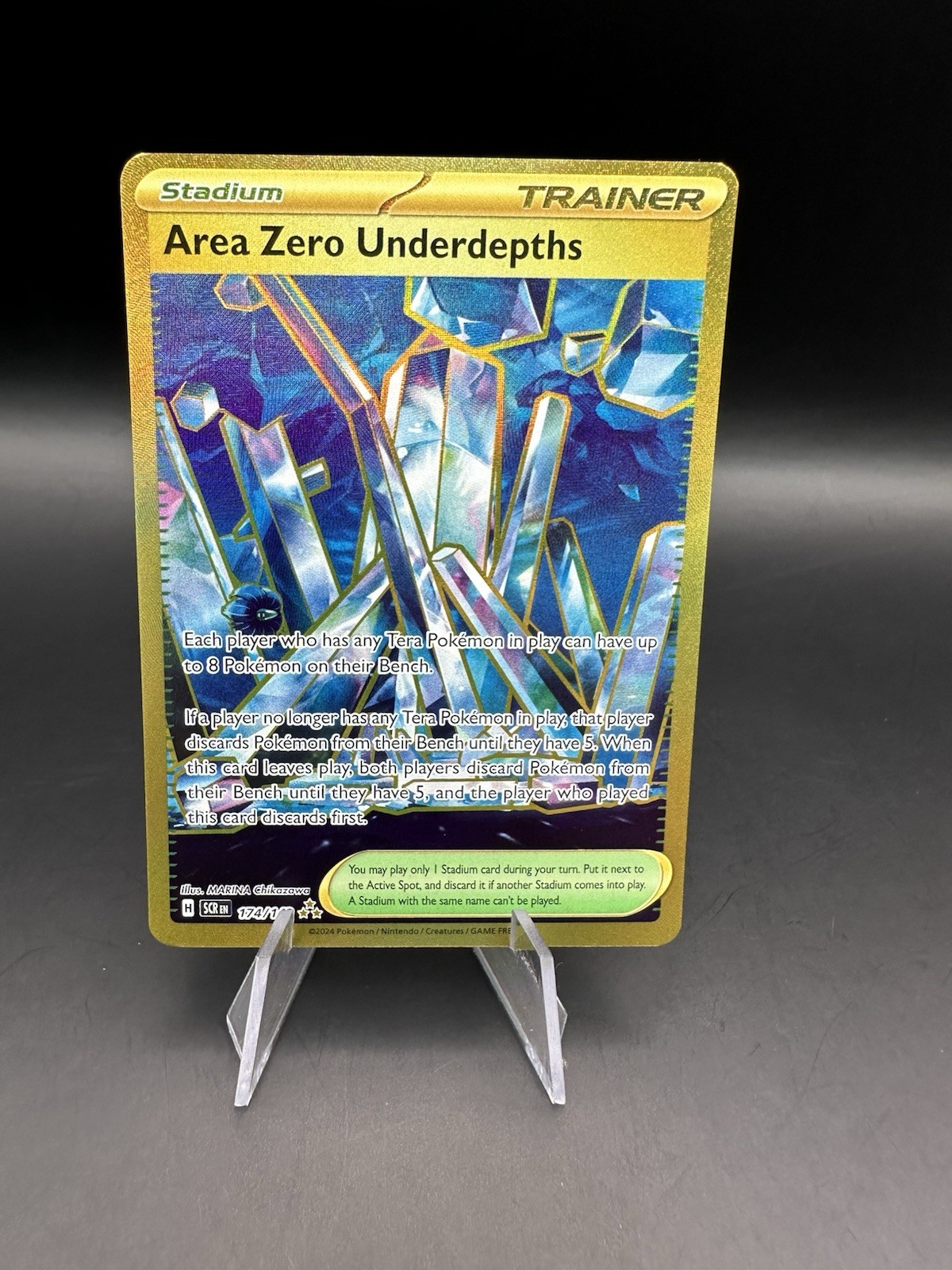 Area Zero Underdepths Hyper Rare Gold Card 174/142 Stellar Crown NM Pokemon TCG