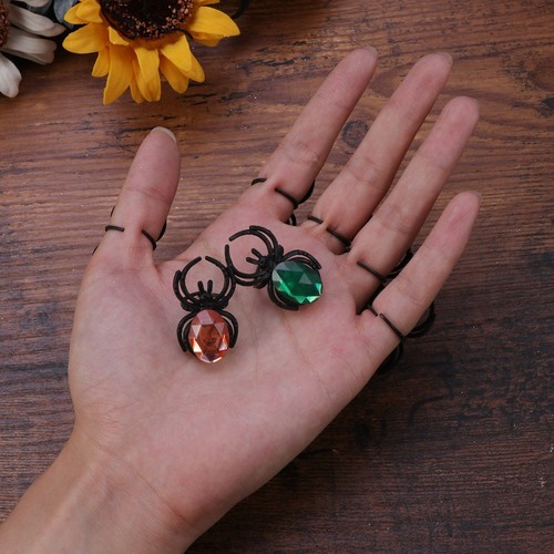 50 Pcs Assorted Color Spider Finger Rings Plastic Halloween Party Toys - Bild 2 von 12